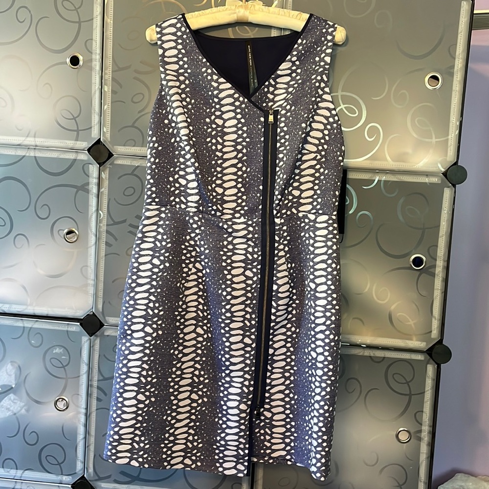 Marc New York Dark Blue and white patterned dress